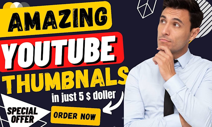 Make any type of youtube thumbnails by Shahdesigner11 | Fiverr