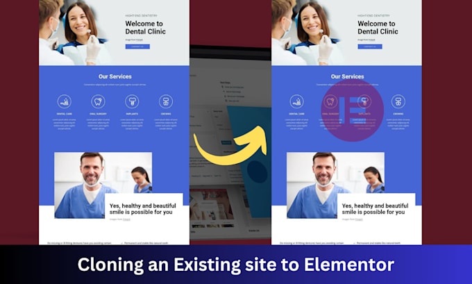 clone an existing site to elementor