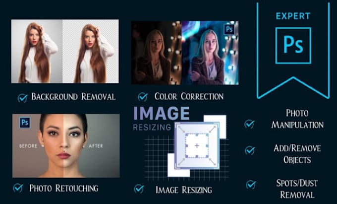 do background removal, photo retouch, photoshop editing