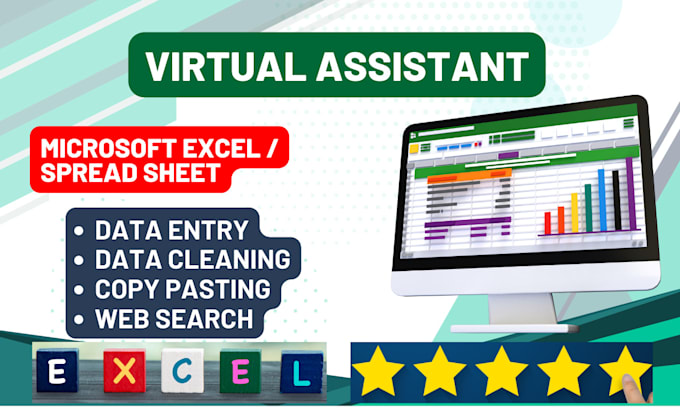 virtual assistant for any data entry, typing and copy paste as ms excel expert