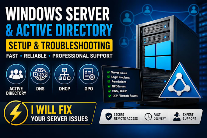 troubleshoot windows server active directory dns dhcp and gpo