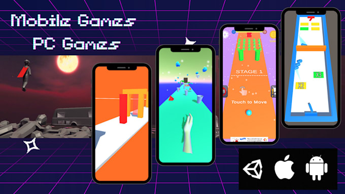 create 2d or 3d mobile games for android and ios