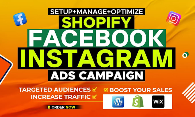setup shopify facebook ads, fb meta ads, fb ads campaign for leads and sales