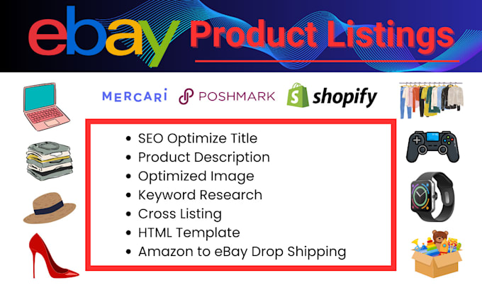 seo ebay listings, product listing, cross listing, poshmark etsy mercari depop