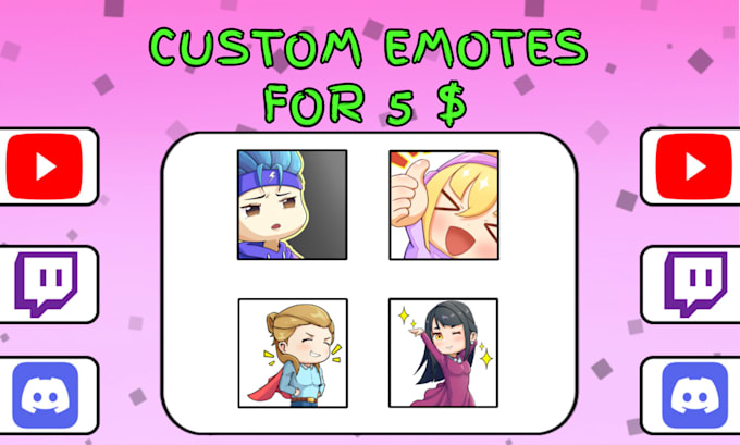create custom emotes and badges for discord, twitch, and youtube