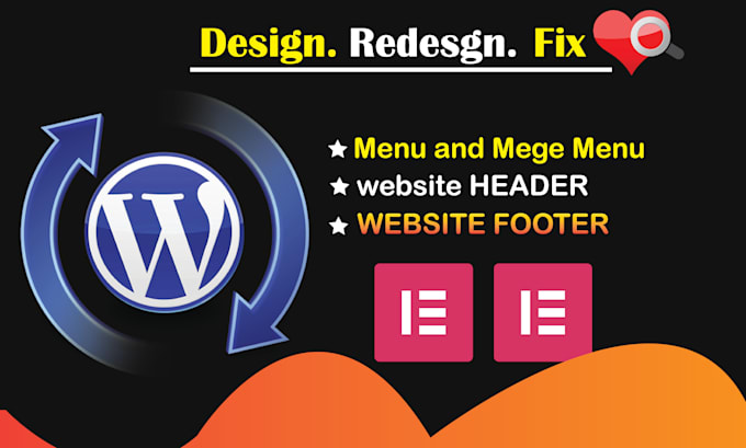 design or redesign mega menu header for wordpress website
