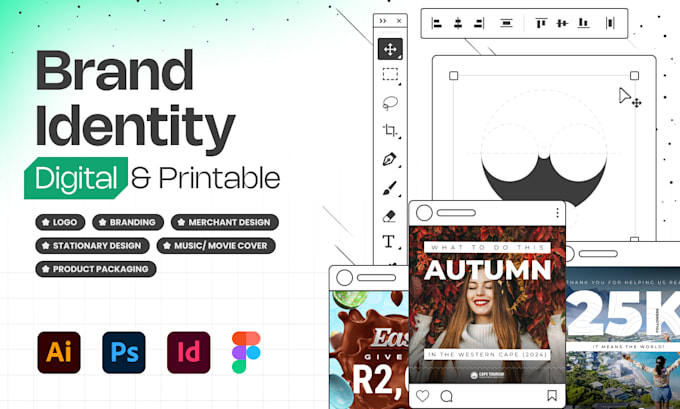 design a professional logo, brand identity, and print on demand assets