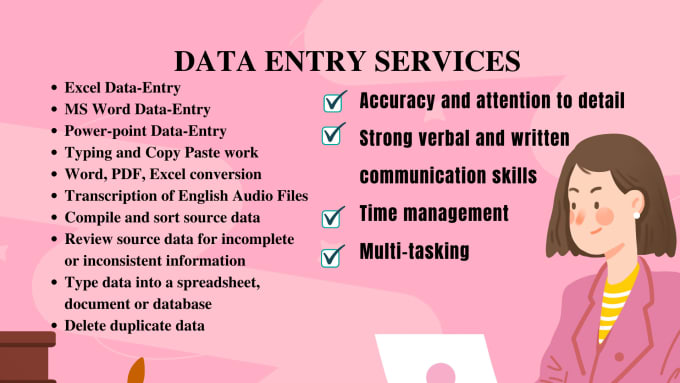 Do data entry hence converting pdf word ppt other typing work and 