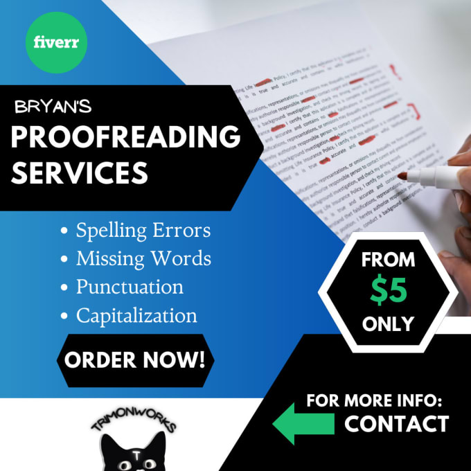 Provide simple and affordable proofreading services by Trimonworks  Fiverr