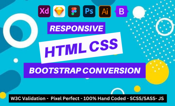 Convert to html css bootstrap responsive by Arifahan | Fiverr