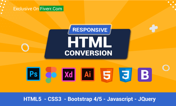Convert Psd To Html Figma To Html Xd To Html Using Responsive Bootstrap By Dev Uzzul Fiverr