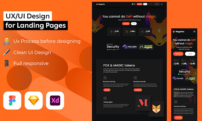 design a premium landing page website