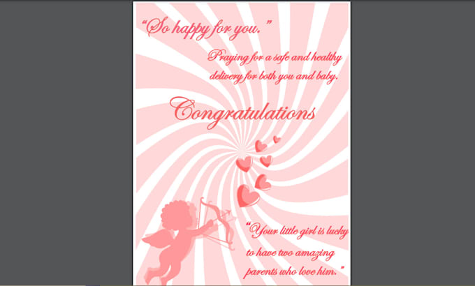 Design a mind blowing card for wishing a new born baby by Kashafrubab11 ...