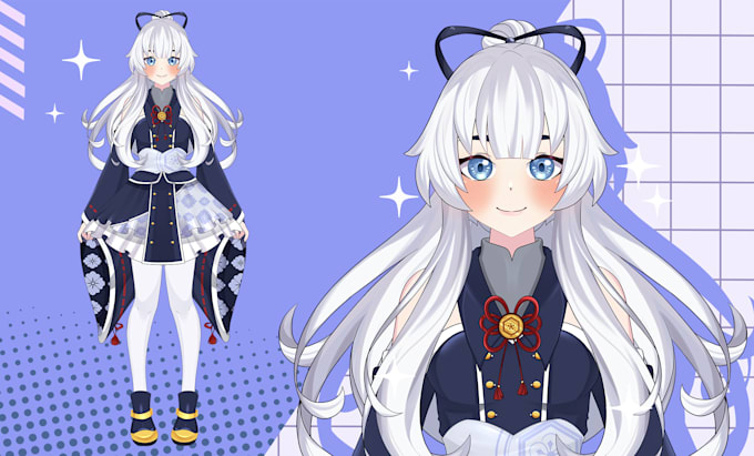 design vtuber anime character avatar model for live2d