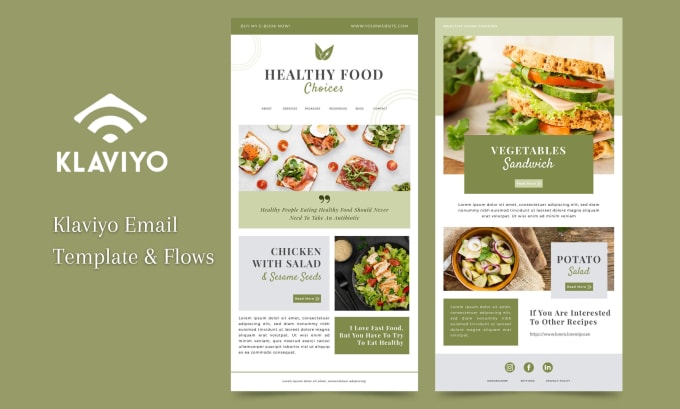 Design custom klaviyo email template and klaviyo flows by