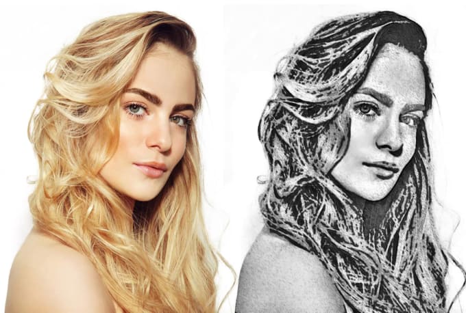 Draw realistic pencil sketch of you by Creatydesign | Fiverr