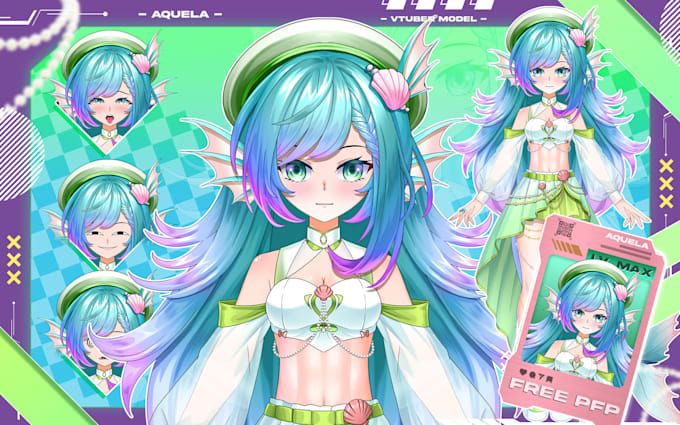 design and rig pro vtuber character in live2d, for vtuber model and vtube studio