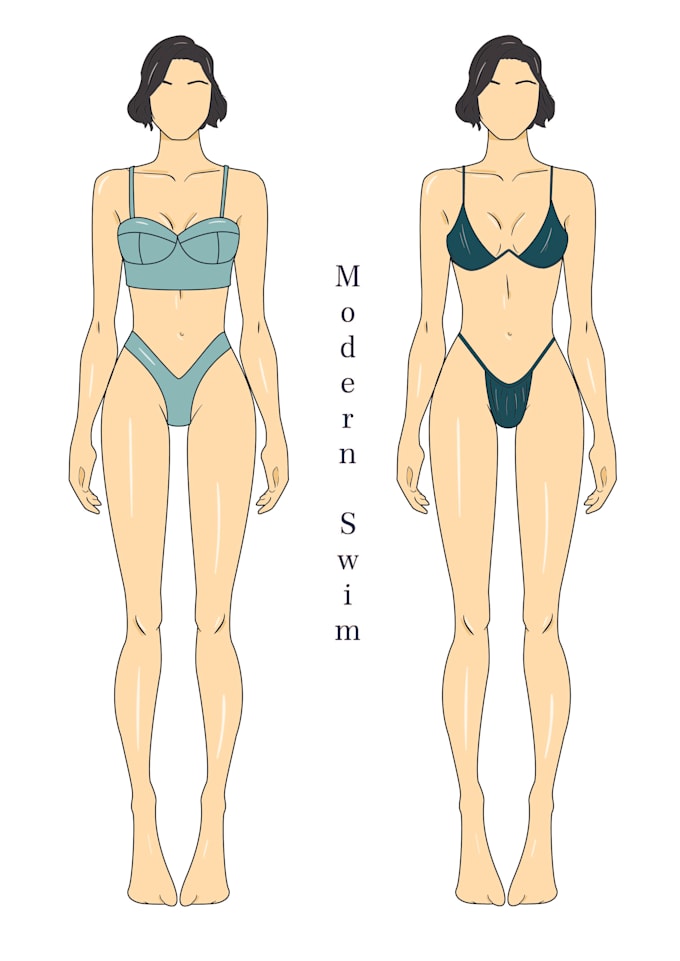 design your swimwear include flat drawing
