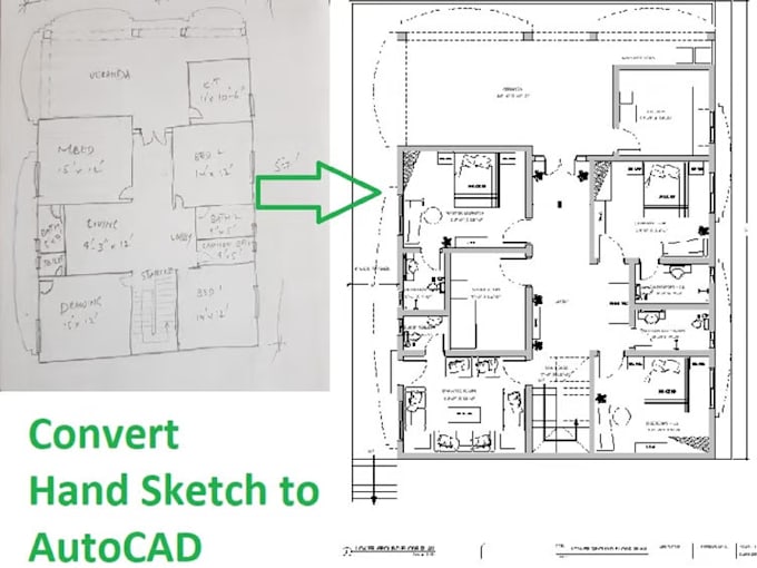Convert pdf,hand sketch , image to autocad file by Amy__design Fiverr