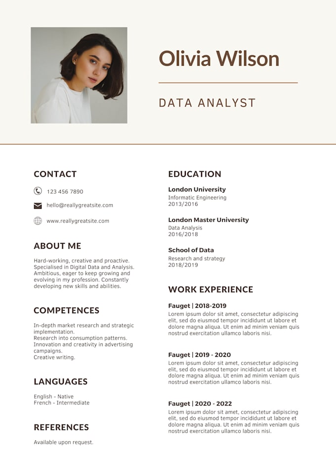 Create an eye catching resume for you by Aleesha_asif Fiverr