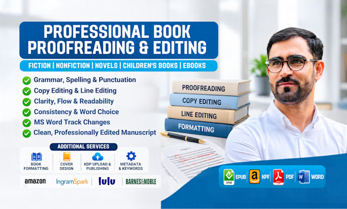 professionally proofread and edit your book, novel or ebook