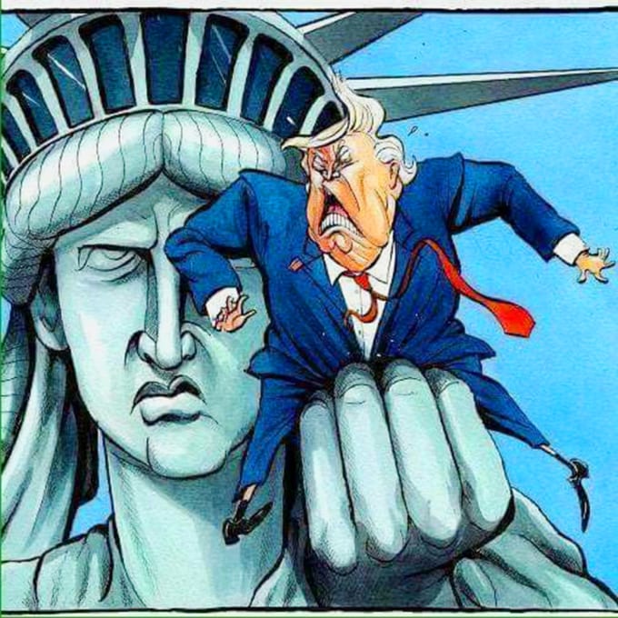 Draw a political cartoon and comic by Lightestover Fiverr