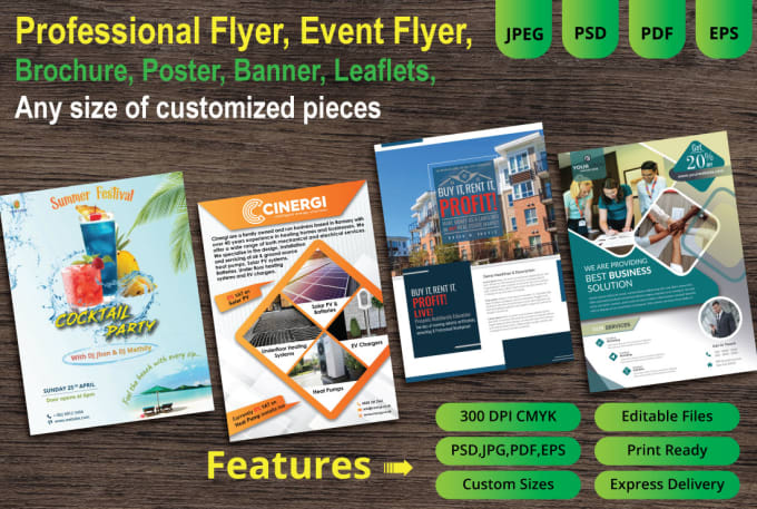 design creative flyers, posters, brochures, banners for you