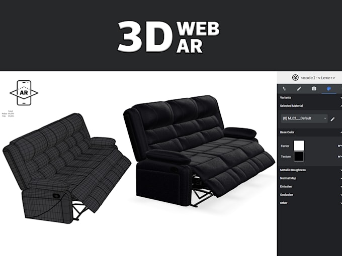 do 3d models in glb, gltf, usdz for web ar, VR, nft, shopify, and marketplaces