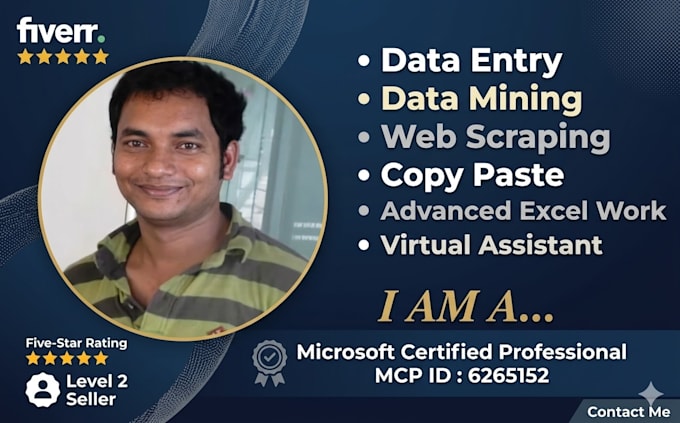 do perfect data entry, excel work