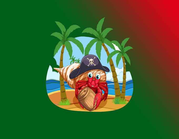 give sea hermit crab logo design and branding for you in 12 hours
