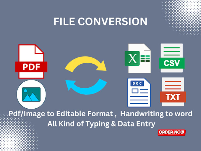 converted pdf to word or excel, handwriting to word, image to word
