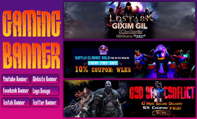 Gaming Channel Banner  Header Template