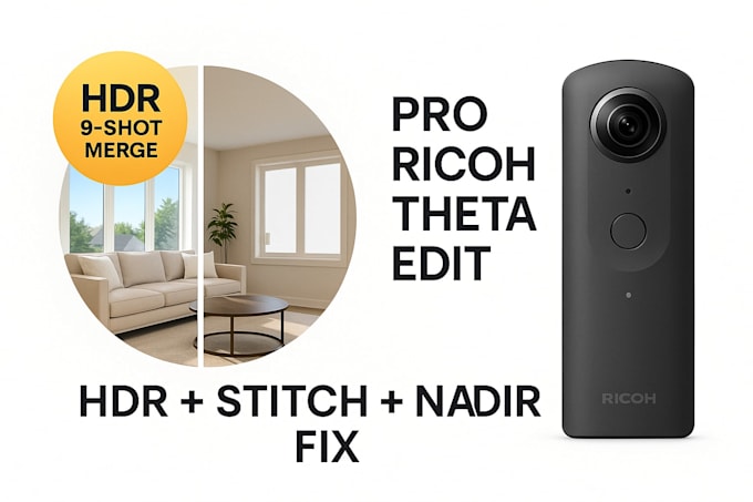 stitch and professionally edit ricoh theta 360 images