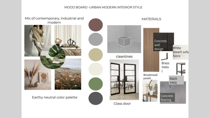 Create attractive interior design mood board and floor plan by ...