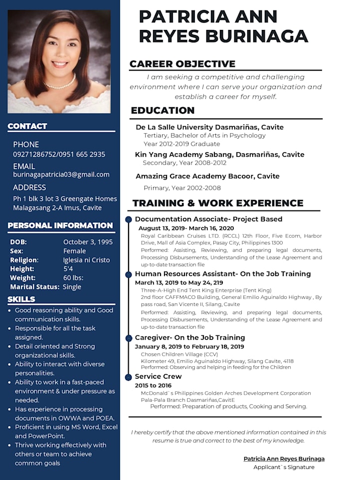 Your resume layout design by Elyssagerona | Fiverr