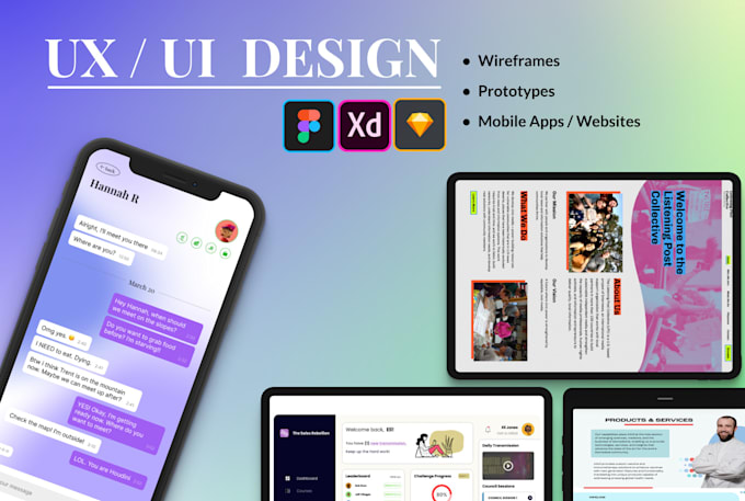 Design ui and ux wireframes for mobile apps and websites by ...