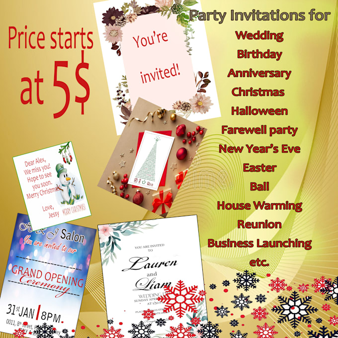 Do cards, invitation for all type of party, banners, signage, flyers
