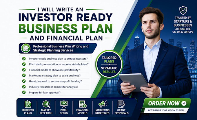 write an investor ready business plan and financial plan
