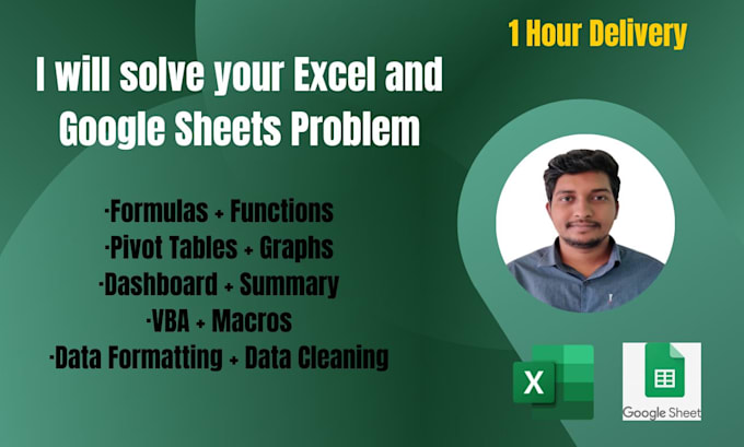 Be solve your excel and google sheets problem in 1 hour by Raonak58 ...
