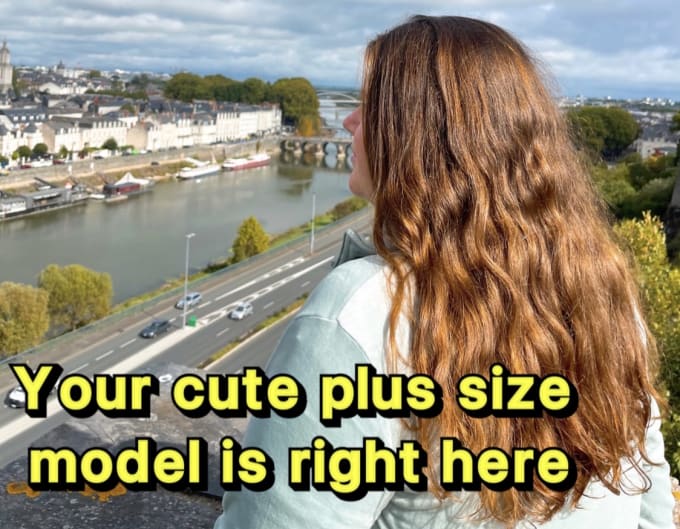 be your cute plus size model with long red hair