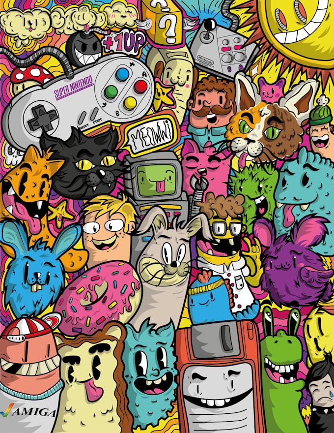 design a doodle in line artwork, or color