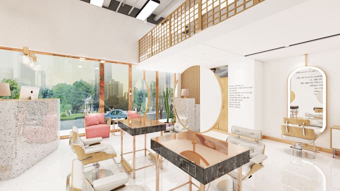 3d design a beauty salon, hairdresser, spa, retail stores