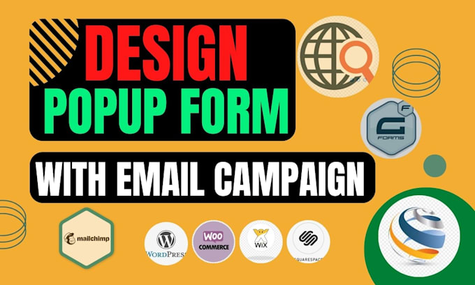 design wix or squarespace pop up with email campaign