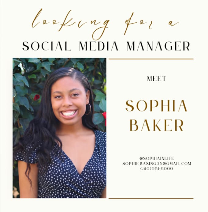 Be your social media manager and content creator by Sophiabaker35 Fiverr