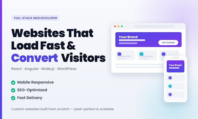 design and develop your dream website from scratch as full stack developer