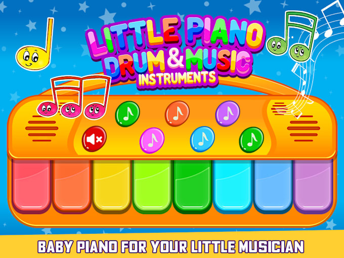 create a ready to publish piano and drum kids music app