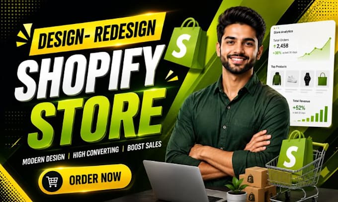 create shopify store, design or redesign shopify drophipping website