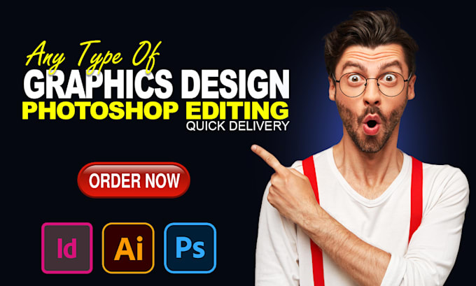 do any of type graphics design, photo, image editing quickly