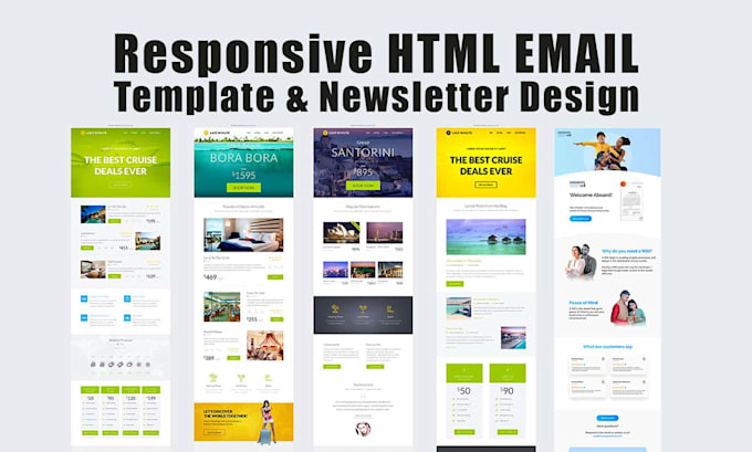 design marketing HTML email template, mailchimp email tempate, newsletter etc