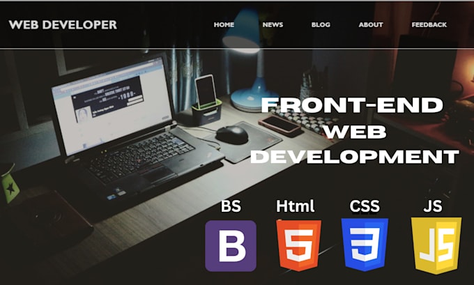 Develop a responsive front end website with html css bootstrap by ...